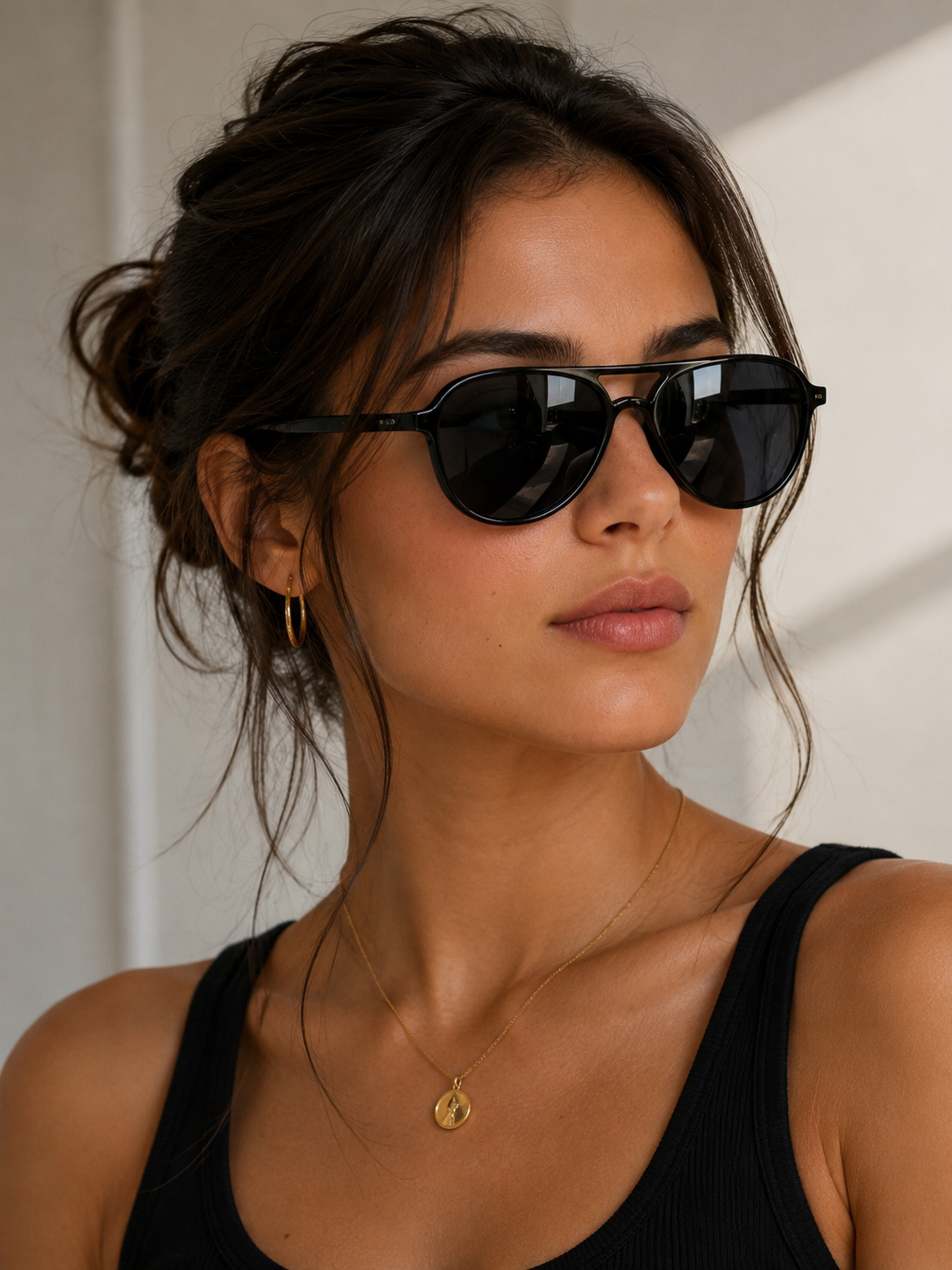 Black aviator glasses