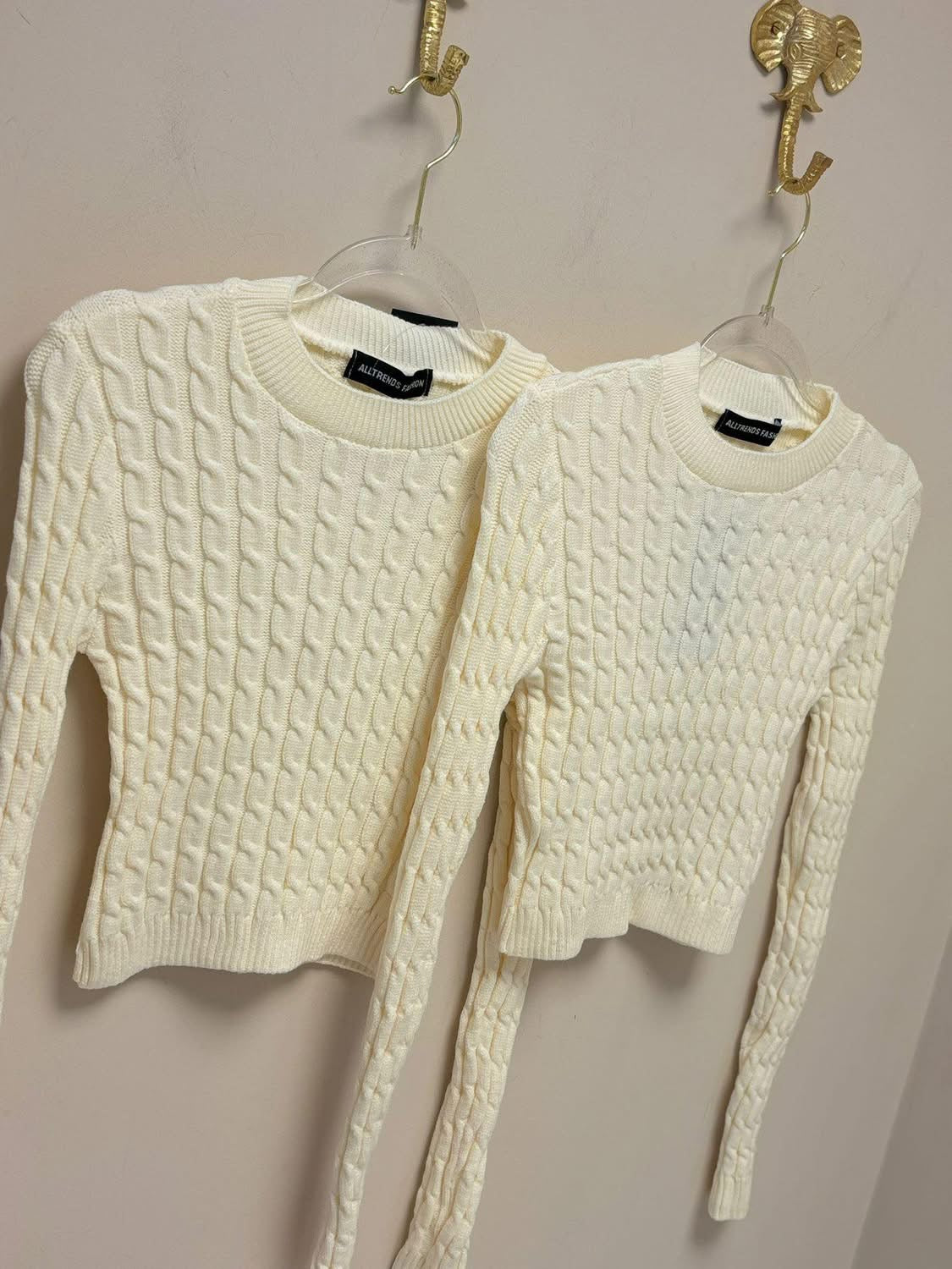 Cream ribbed jumper