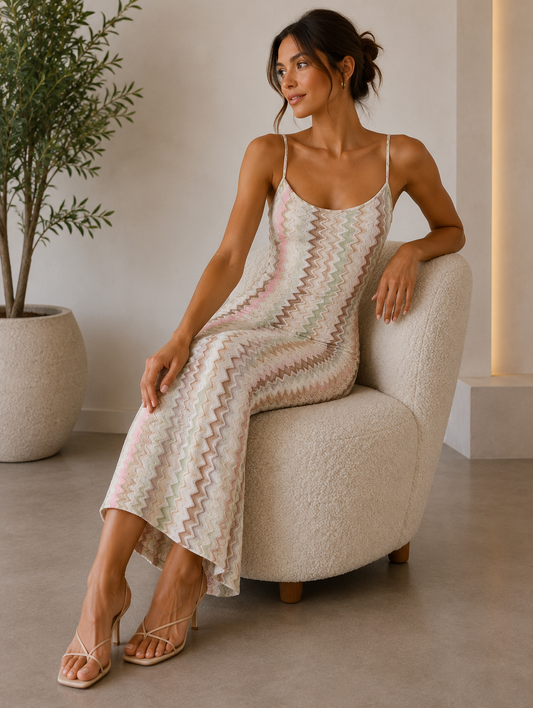 Beige strappy dress