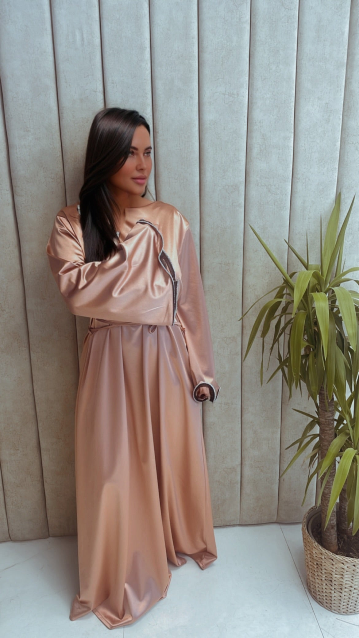 Blush pink abaya
