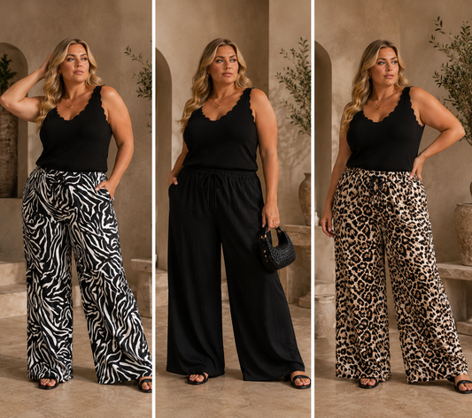 Wide leg trousers