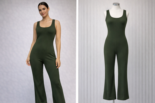 Khaki green jumpsuit