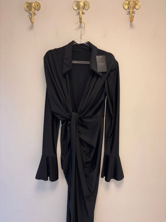 Italian made collared dress (black or beige)