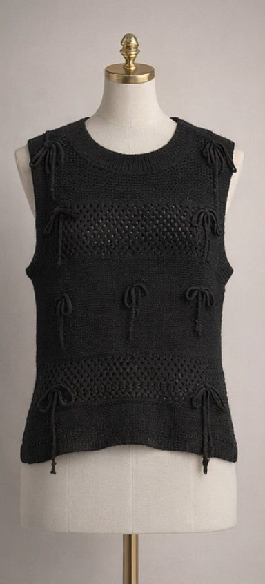 Black knitted tank top
