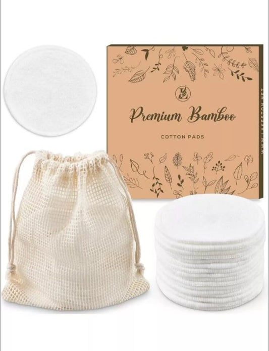 Premium bamboo cotton pads