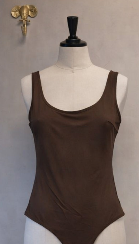 Fitted brown bodysuit
