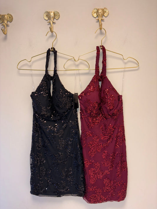 Glitter halter dress