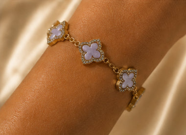 Lilac clover bracelet