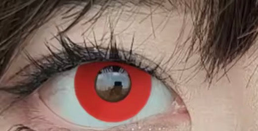 Red vampire contact lenses
