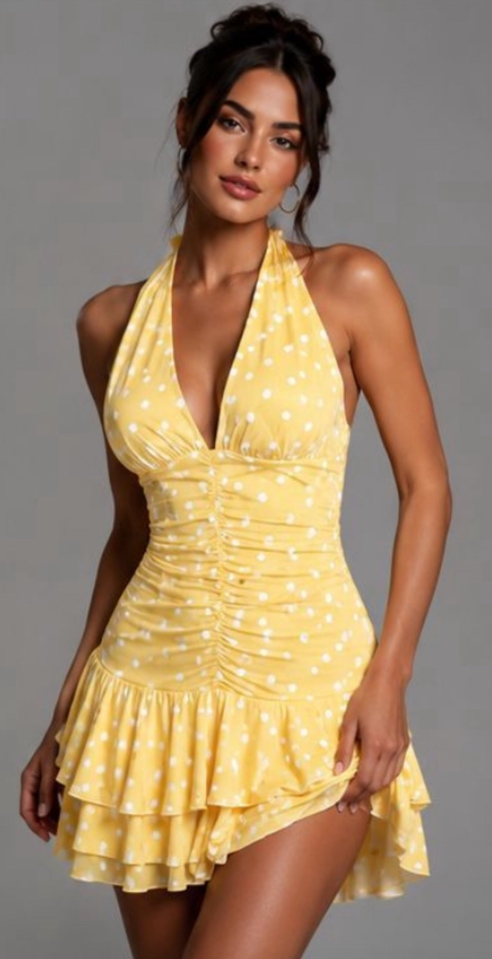 Yellow polka dot dress