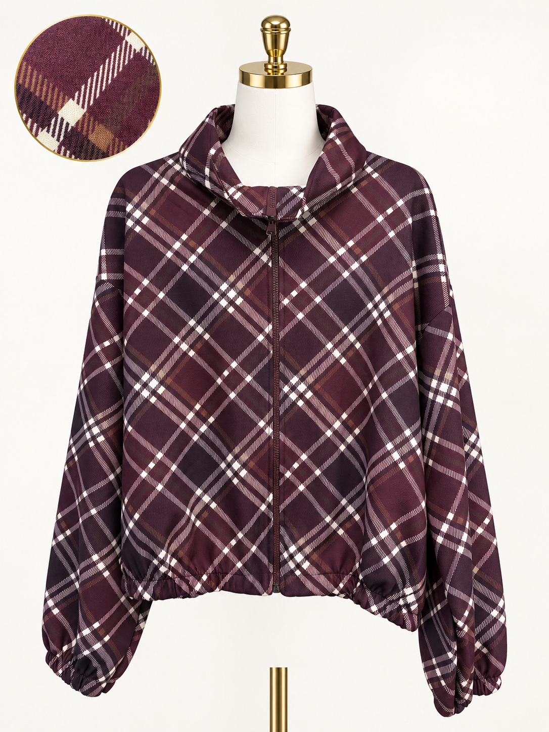 Checked windbreaker jacket
