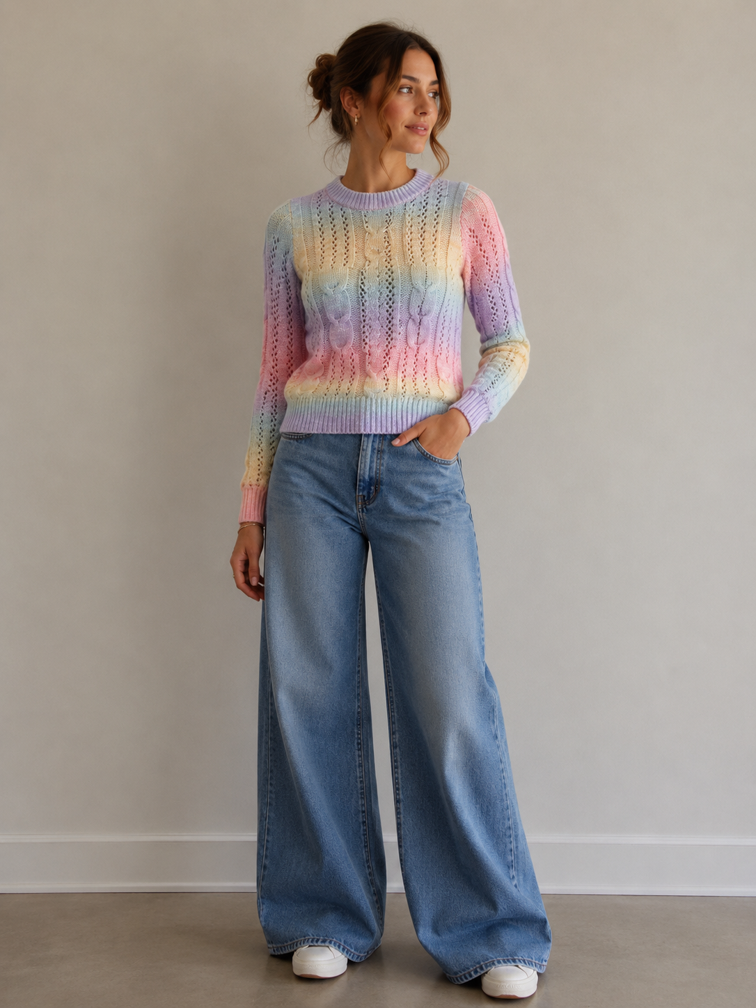 Soft knit multicolour jumper