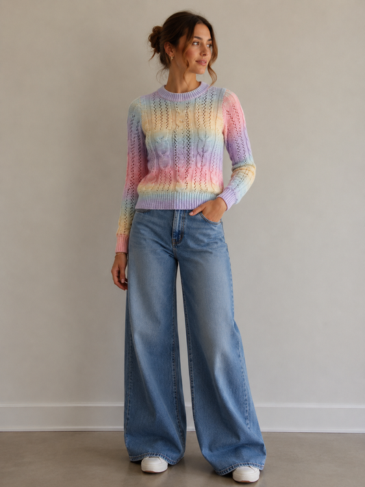 Soft knit multicolour jumper