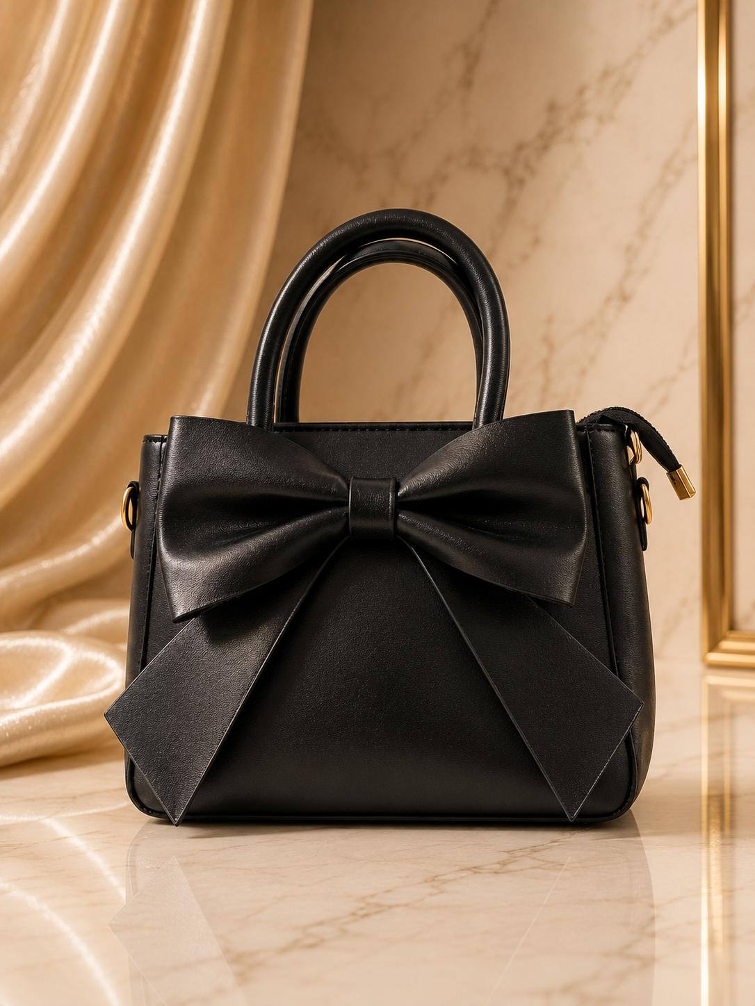 Black bow bag