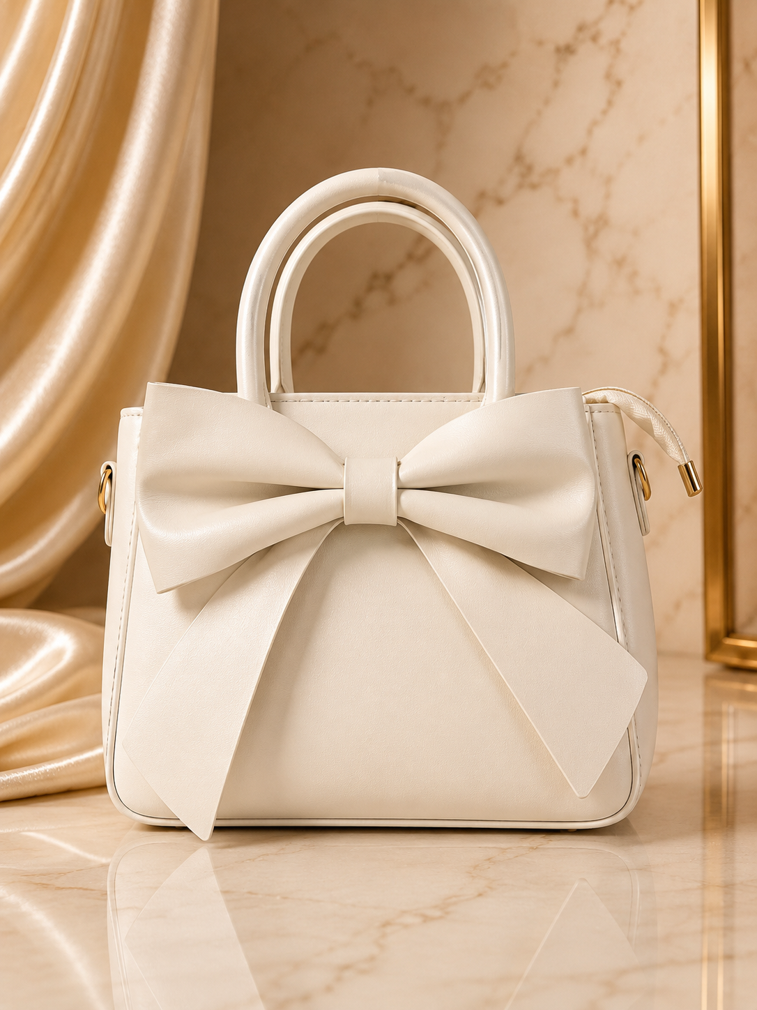 White bow bag