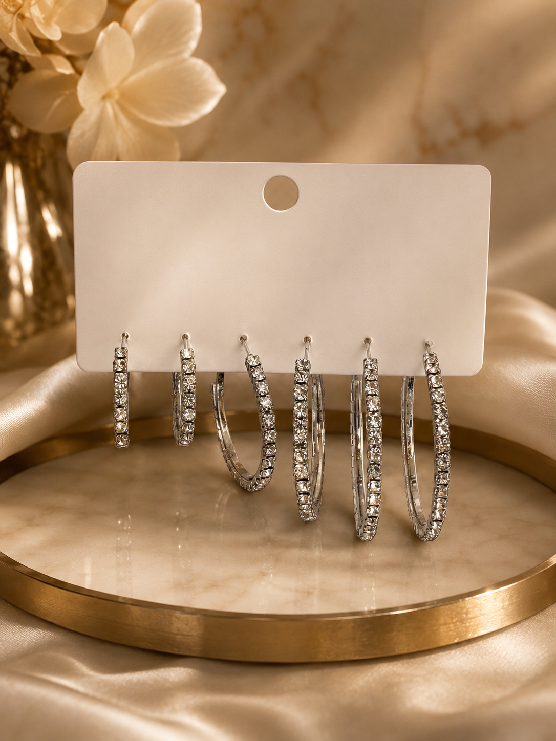 Silver hooped earrings